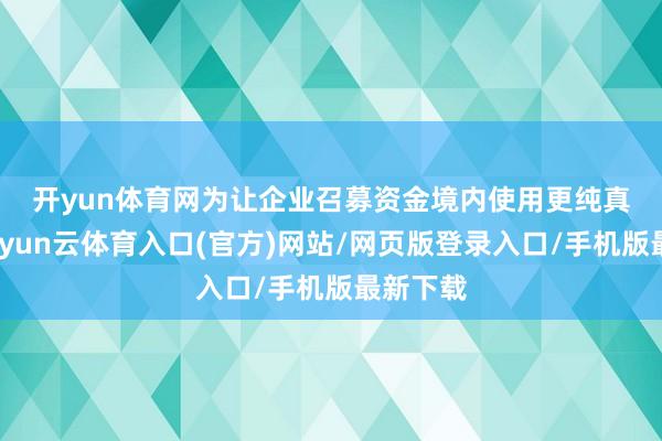 开yun体育网　　为让企业召募资金境内使用更纯真便利-开yun云体育入口(官方)网站/网页版登录入口/手机版最新下载
