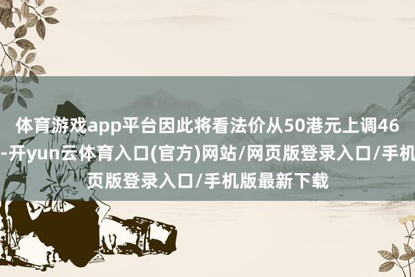 体育游戏app平台因此将看法价从50港元上调46%至73港元-开yun云体育入口(官方)网站/网页版登录入口/手机版最新下载